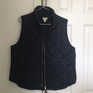J crew classic navy quilted vest